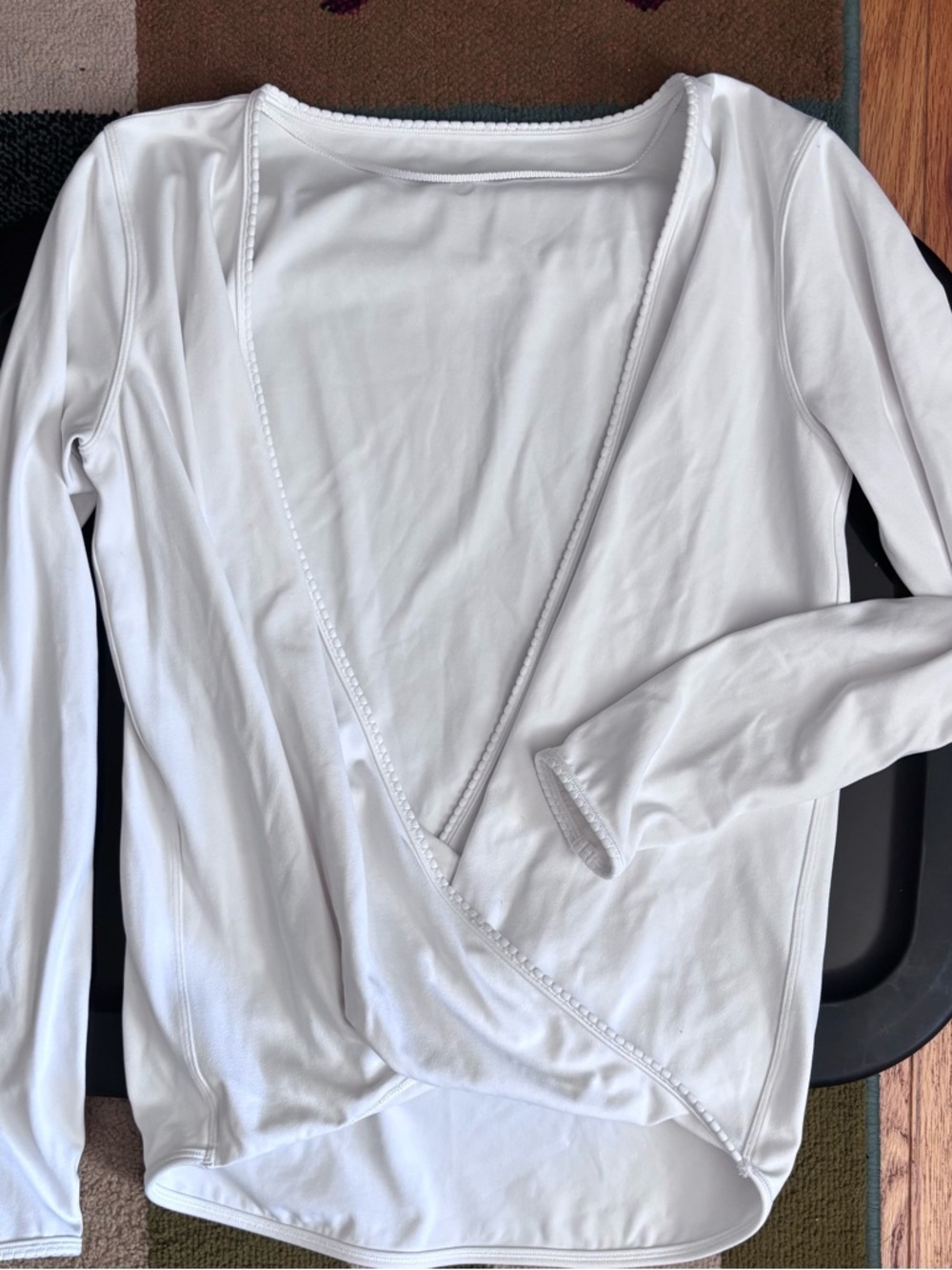 Lululemon White Long-Sleeve Wrap Top
